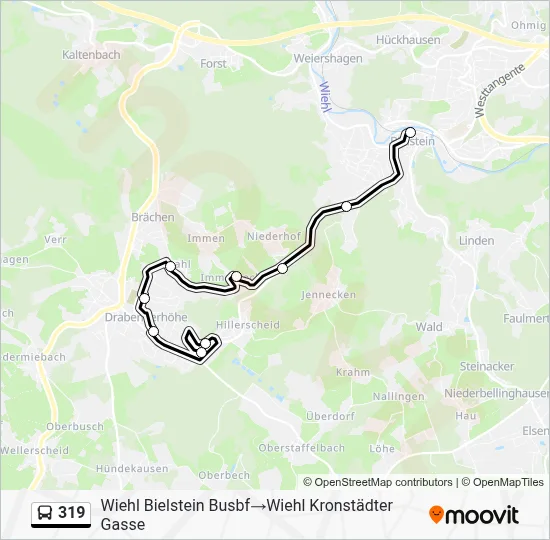 319 Bus Line Map