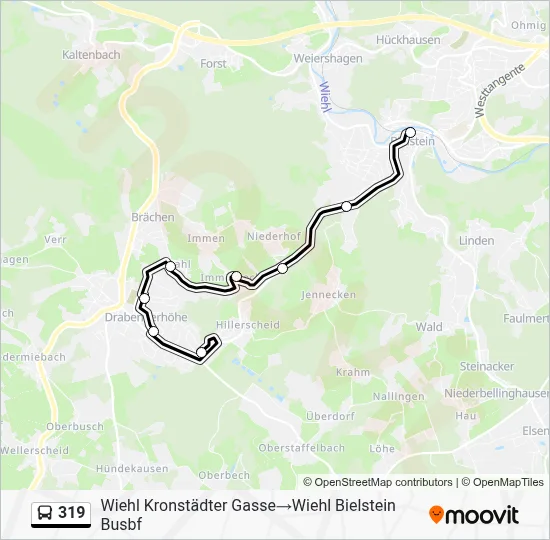 319 Bus Line Map