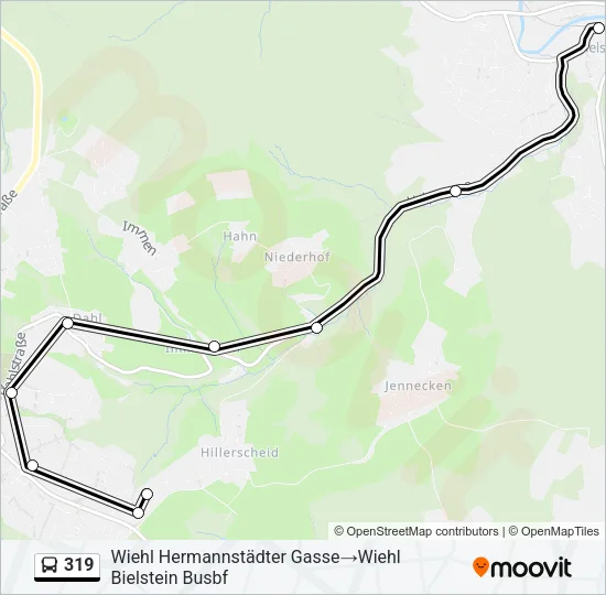 319 Bus Line Map