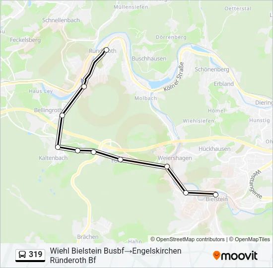 319 Bus Line Map
