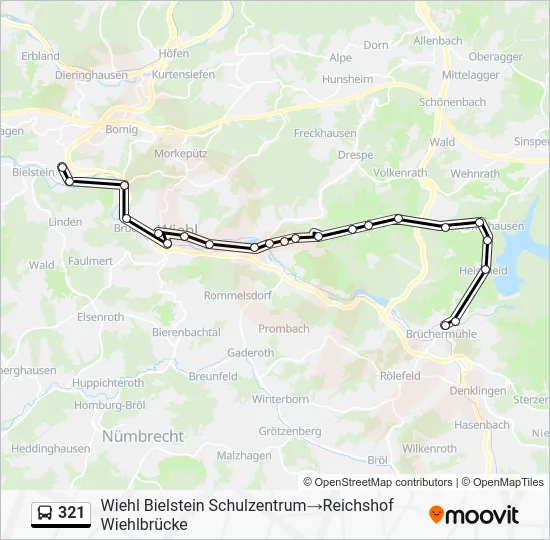 Автобус 321: карта маршрута