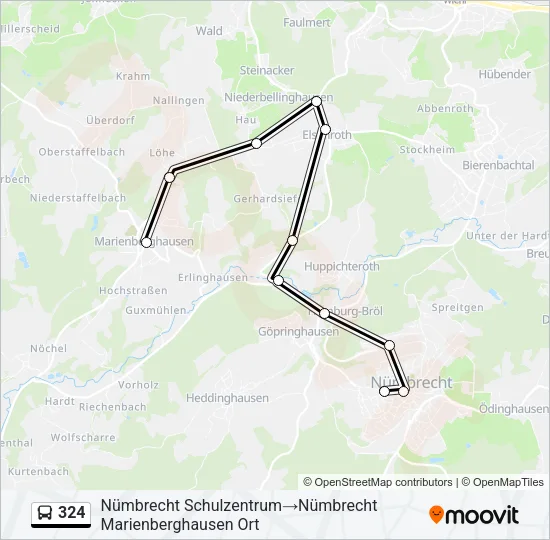 324 Bus Line Map