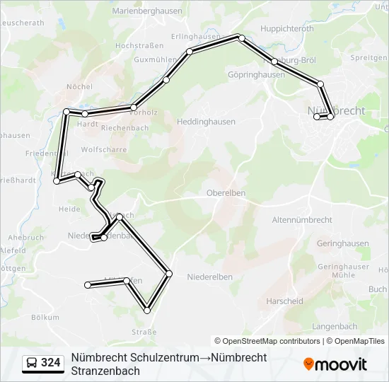 324 Bus Line Map