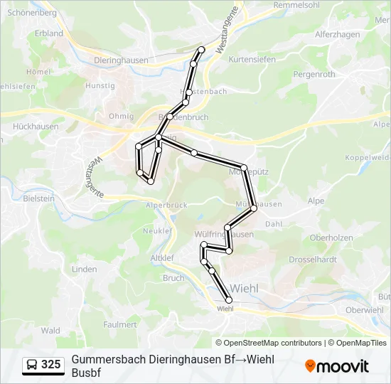 325 Bus Line Map