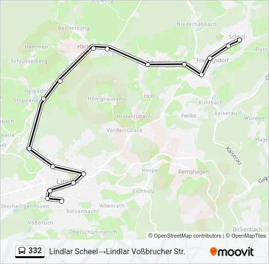 332 Bus Line Map