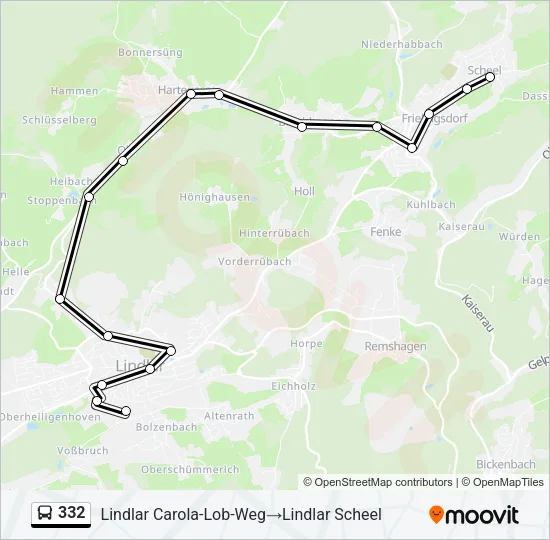 332 Bus Line Map