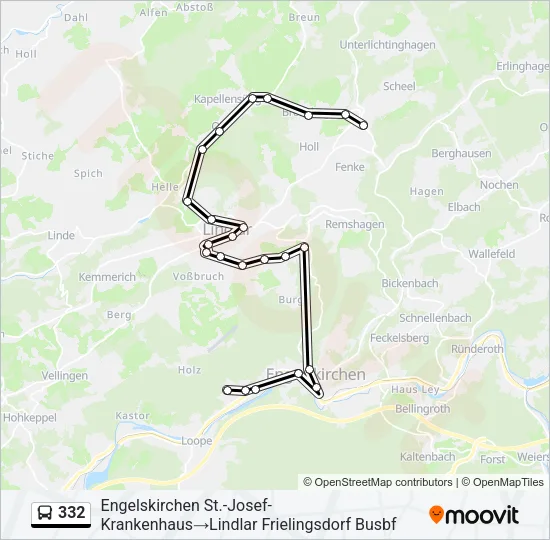 332 Bus Line Map
