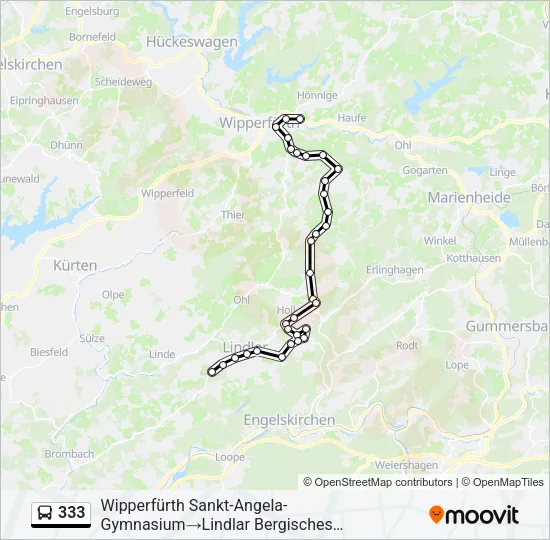 Buslinie 333 Karte