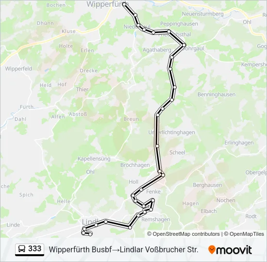 333 Bus Line Map