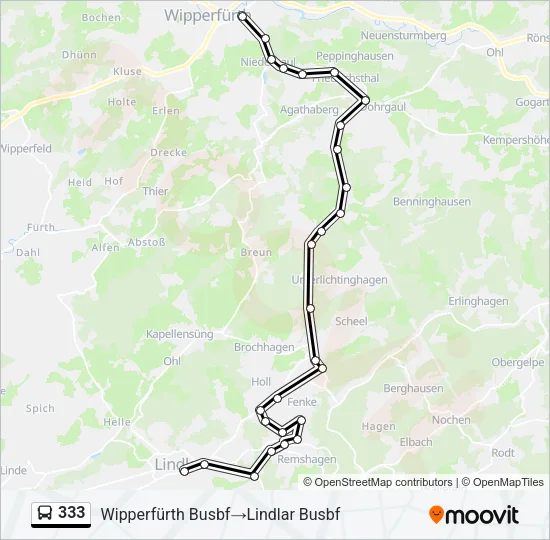 333 Bus Line Map