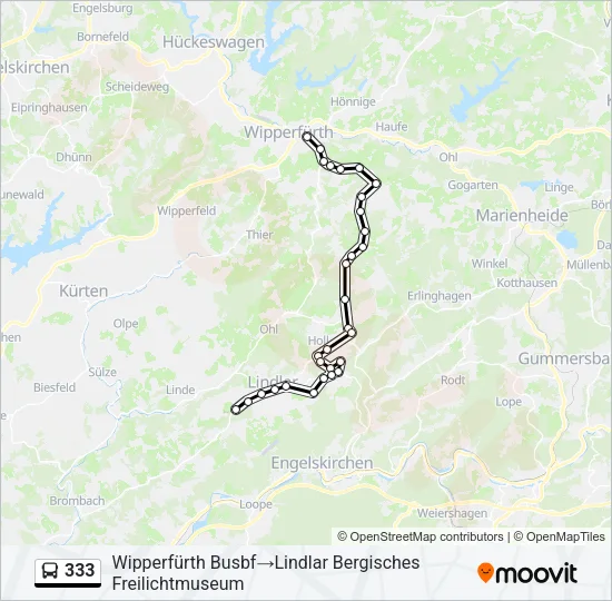 333 Bus Line Map
