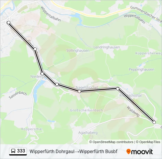 333 Bus Line Map