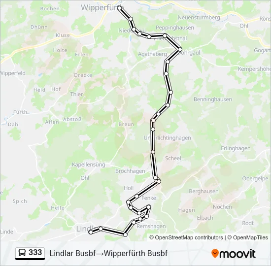 333 Bus Line Map