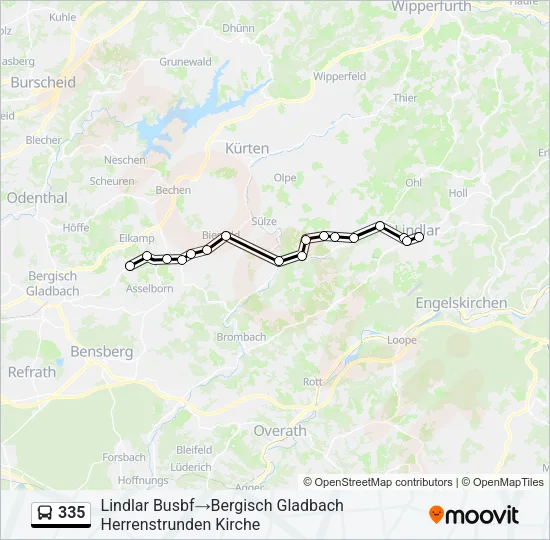 335 Bus Line Map
