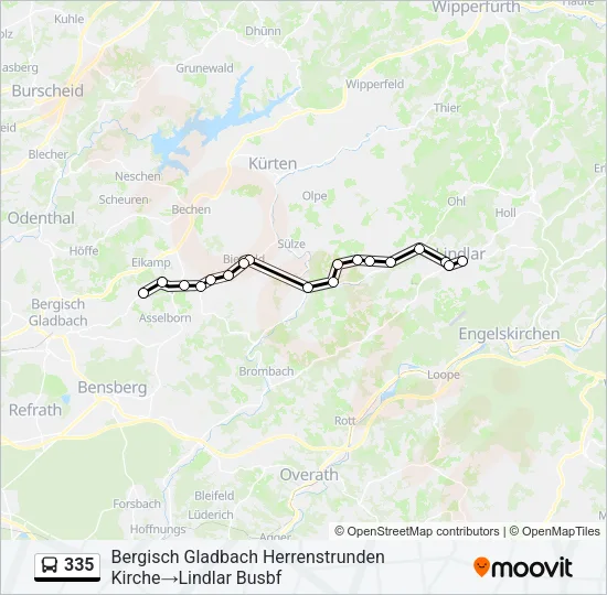 335 Bus Line Map