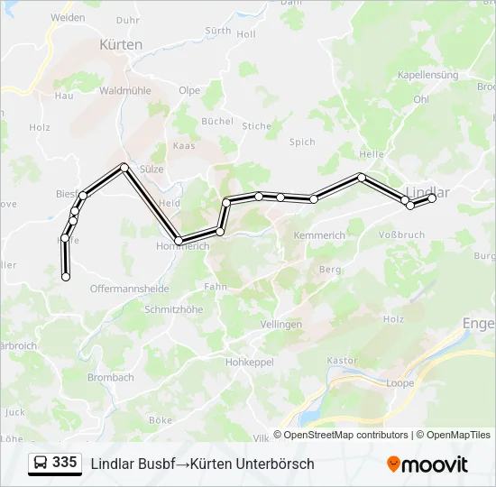 335 Bus Line Map