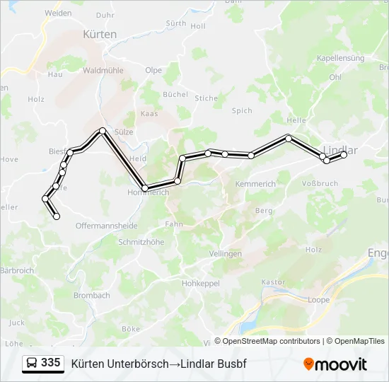335 Bus Line Map