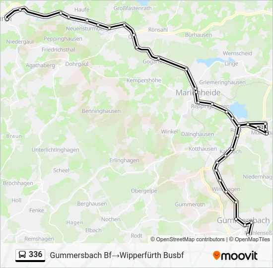 Автобус 336: карта маршрута