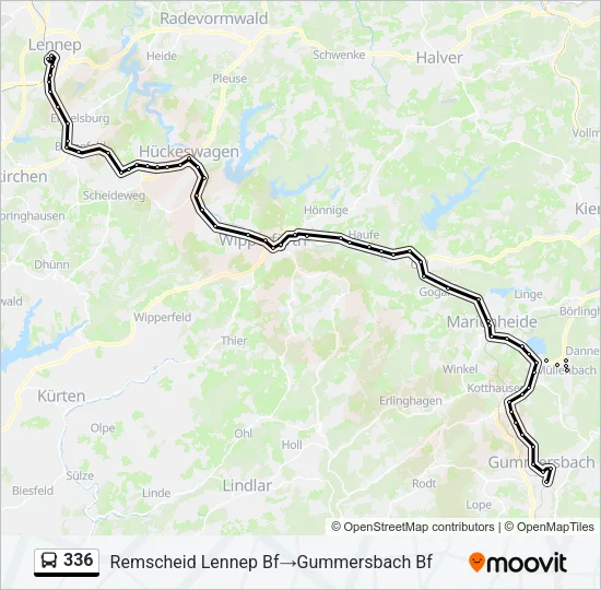 336 Bus Line Map