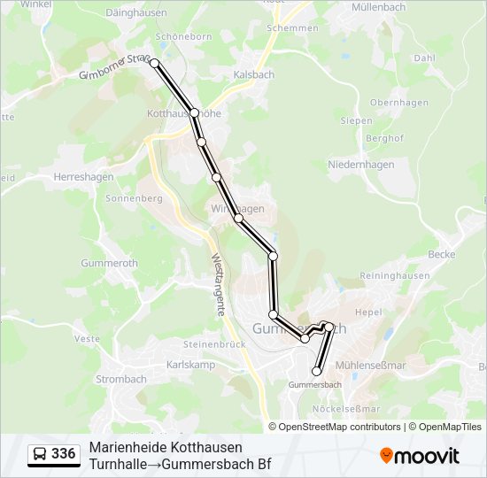 Автобус 336: карта маршрута