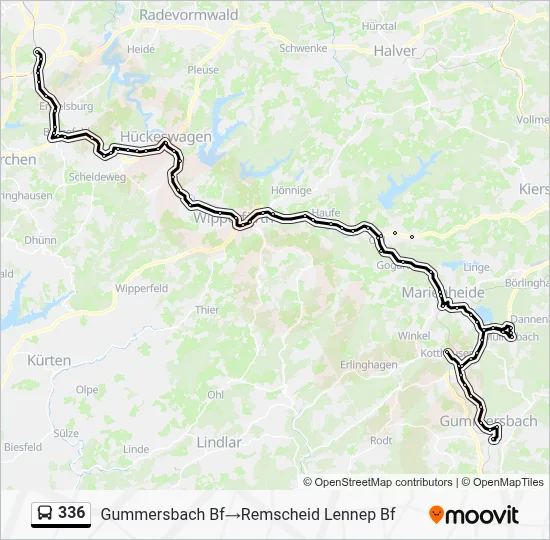 336 Bus Line Map