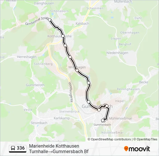 Buslinie 336 Karte