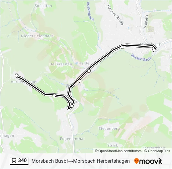 340 Bus Line Map