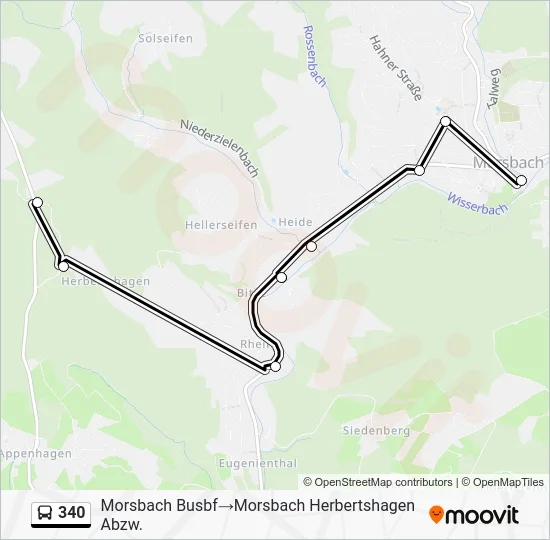 Автобус 340: карта маршрута