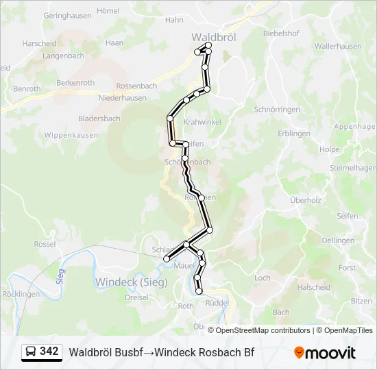 342 Bus Line Map