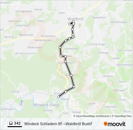 Buslinie 342 Karte