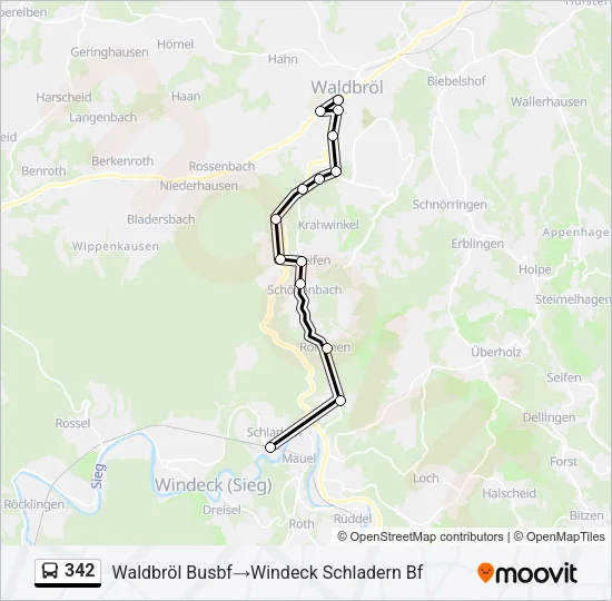 342 Bus Line Map