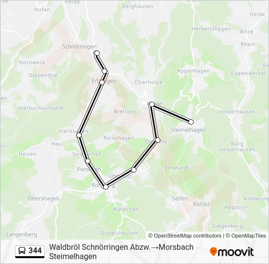 Автобус 344: карта маршрута