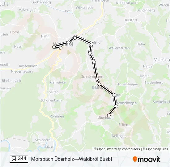 344 Bus Line Map