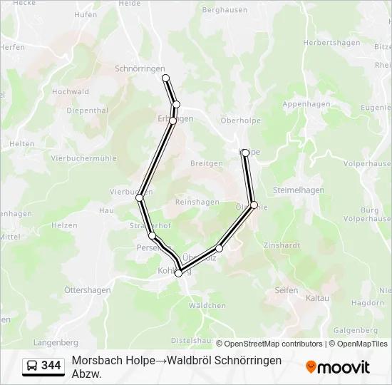 Автобус 344: карта маршрута