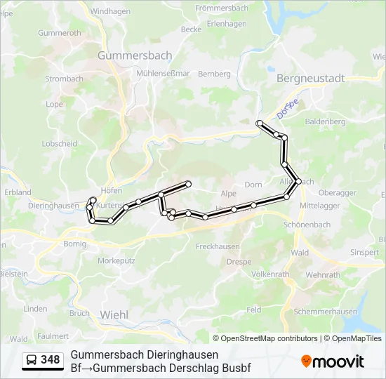 348 Bus Line Map