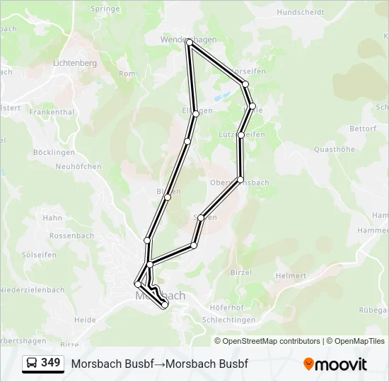 349 Bus Line Map