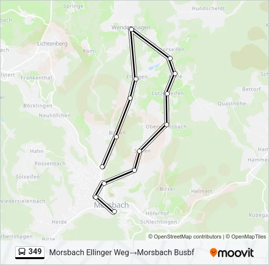 349 Bus Line Map
