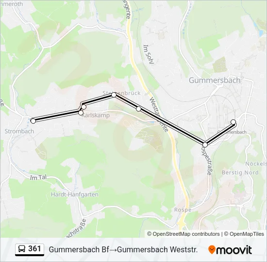 361 Bus Line Map