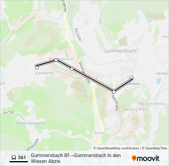 361 Bus Line Map