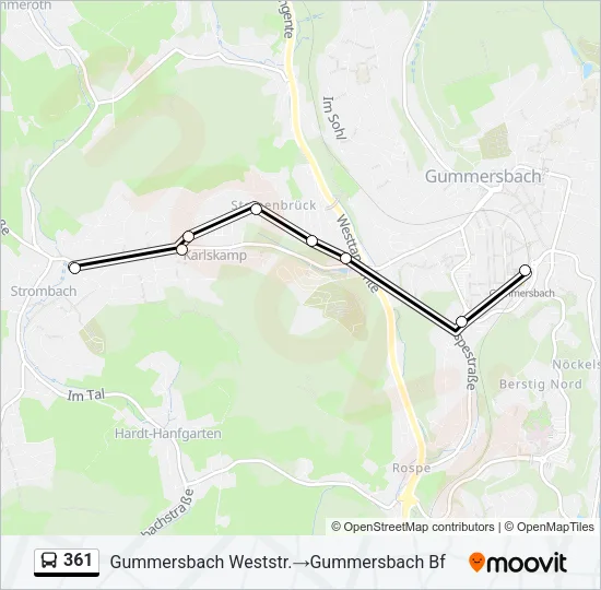 361 Bus Line Map