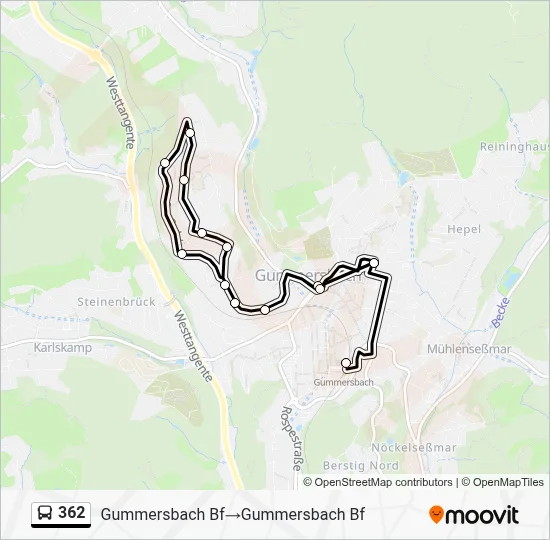 362 Bus Line Map