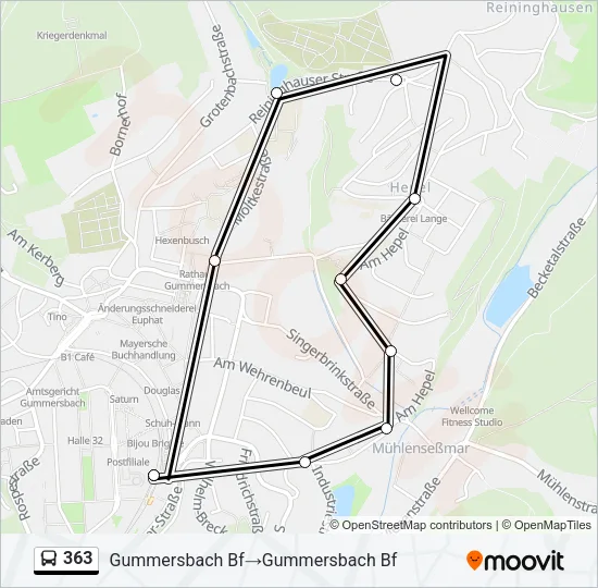363 Bus Line Map