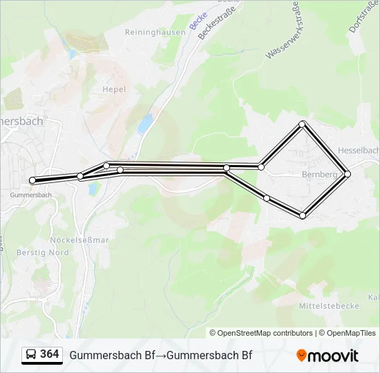 364 Bus Line Map