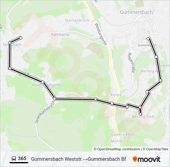 365 Bus Line Map