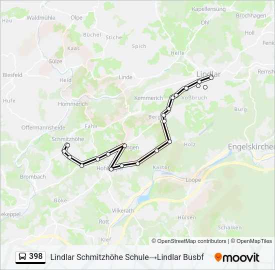 398 Bus Line Map