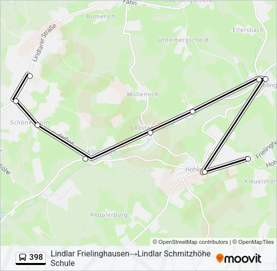 398 Bus Line Map