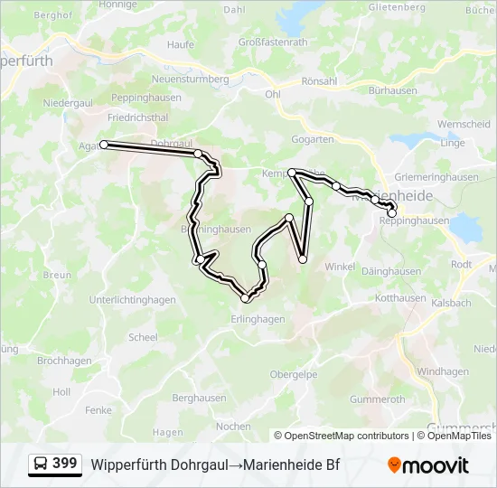 399 Bus Line Map