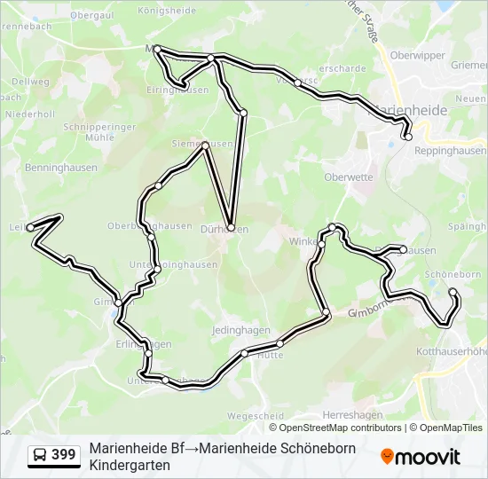 399 Bus Line Map