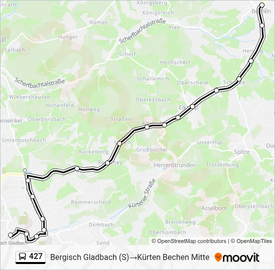 427 Bus Line Map