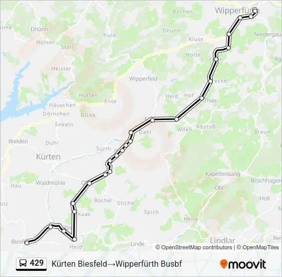429 Bus Line Map